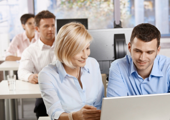 People working on computers